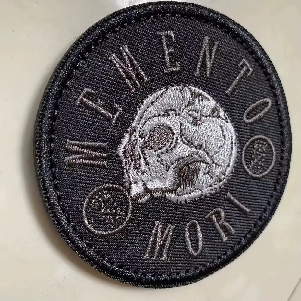 Gothic Skull Embroidered MOLLE Backpack Patch