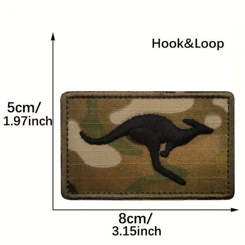 Australian Kangaroo Camouflage Embroidered Velcro Patch