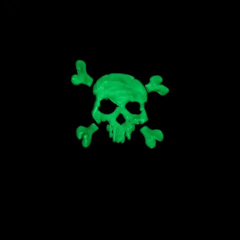 Glow-in-the-Dark Skull Pirate Flag PVC Velcro Patch