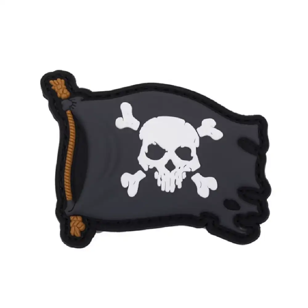Glow-in-the-Dark Skull Pirate Flag PVC Velcro Patch