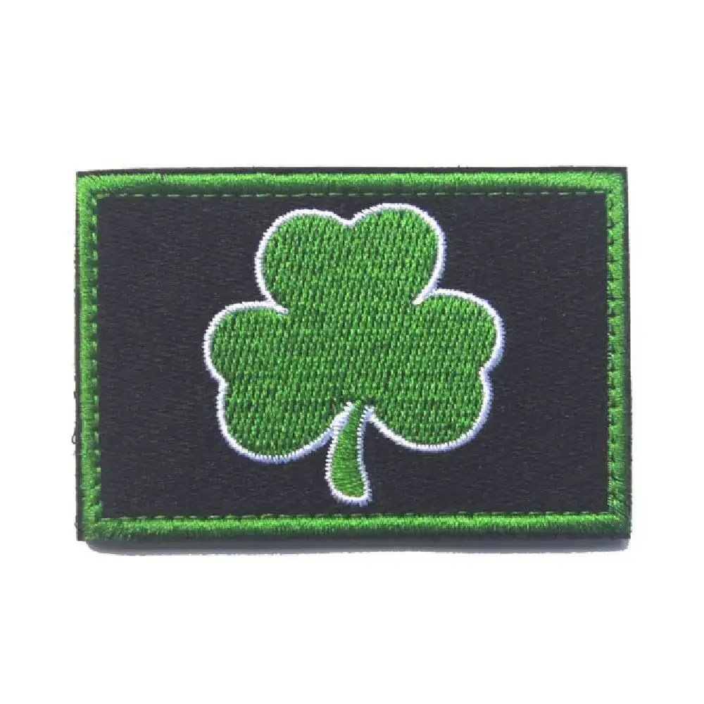 St. Patrick's Day Shamrock Embroidered Velcro Patch