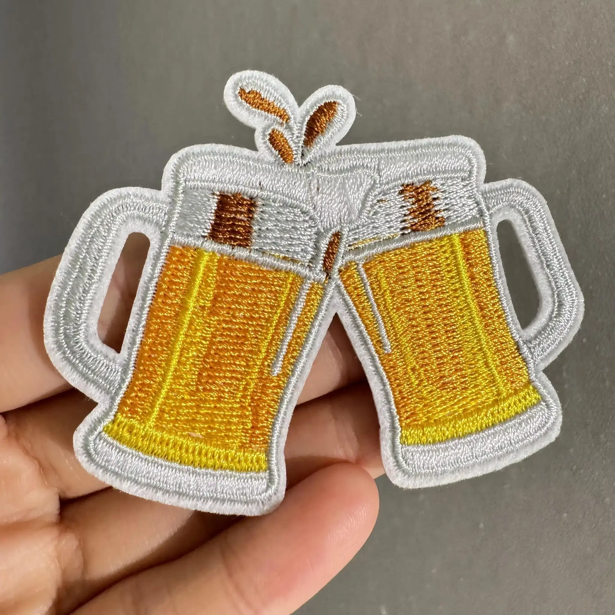 Beer Glass Embroidered Iron-On Patch