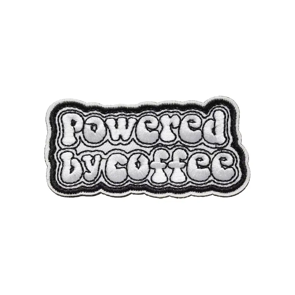 Coffee-Themed Novelty Embroidered Velcro Patch
