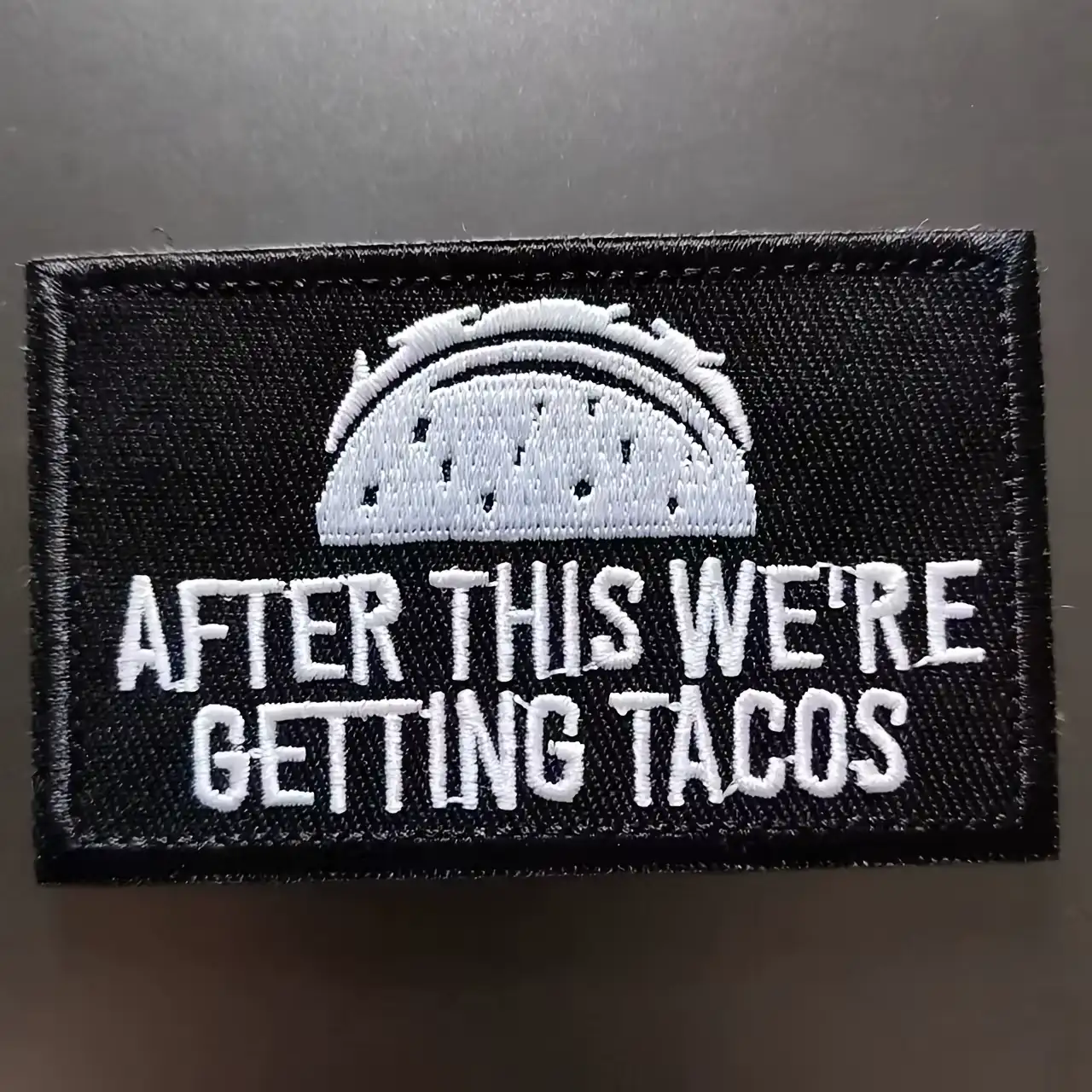 Fun Taco-Themed Velcro Embroidered Patch