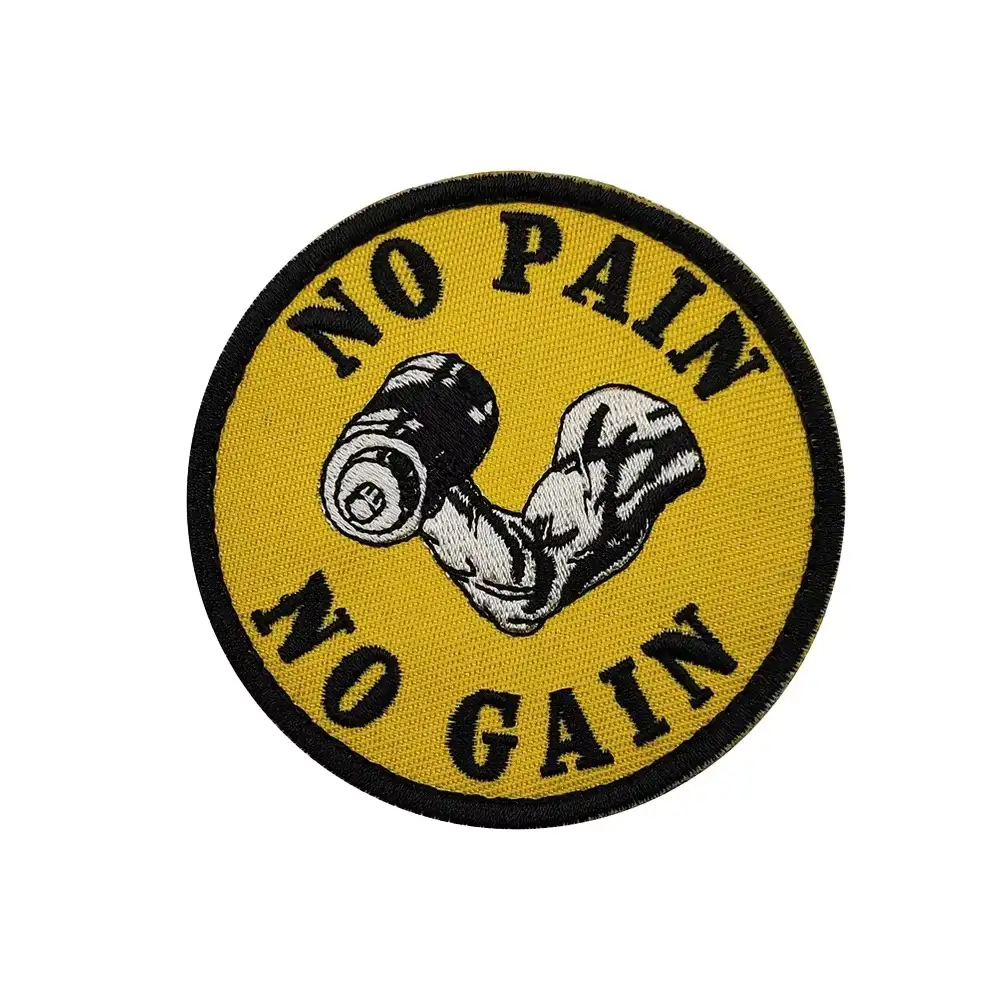 Fitness-Themed Embroidered Velcro Patch