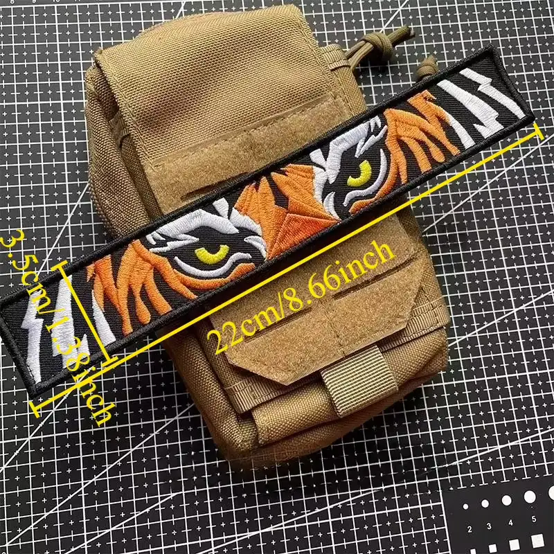 Tiger-Stripe Embroidered Velcro Patch
