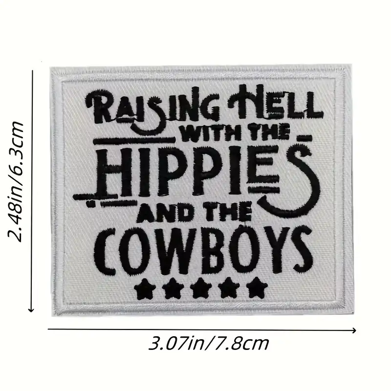 Vintage Denim-Style Fun Embroidered Patches (2 Pieces)