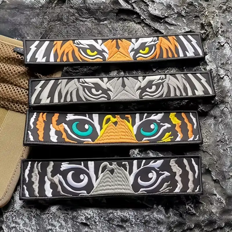 Tiger-Stripe Embroidered Velcro Patch