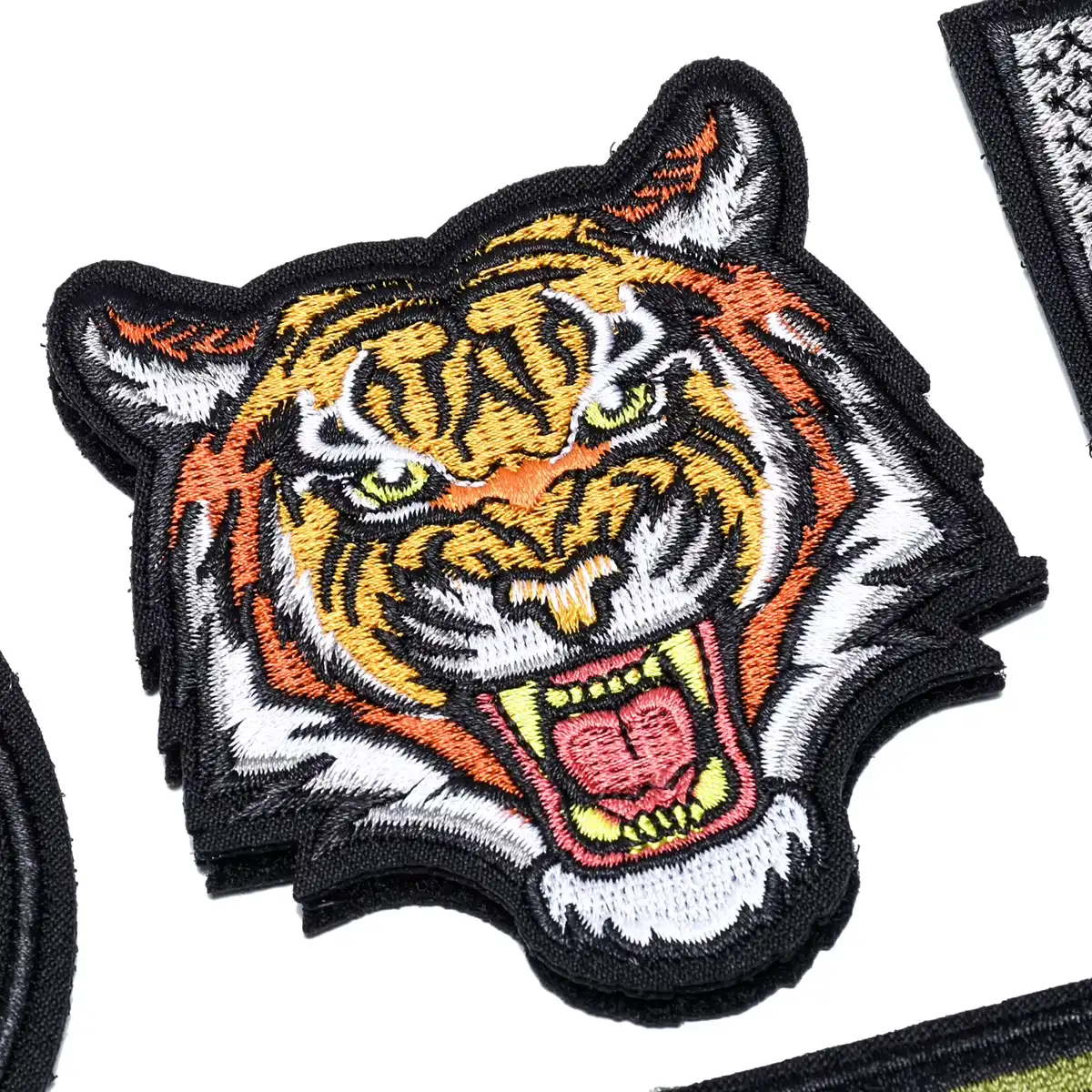Embroidered Tiger Head Velcro Patch