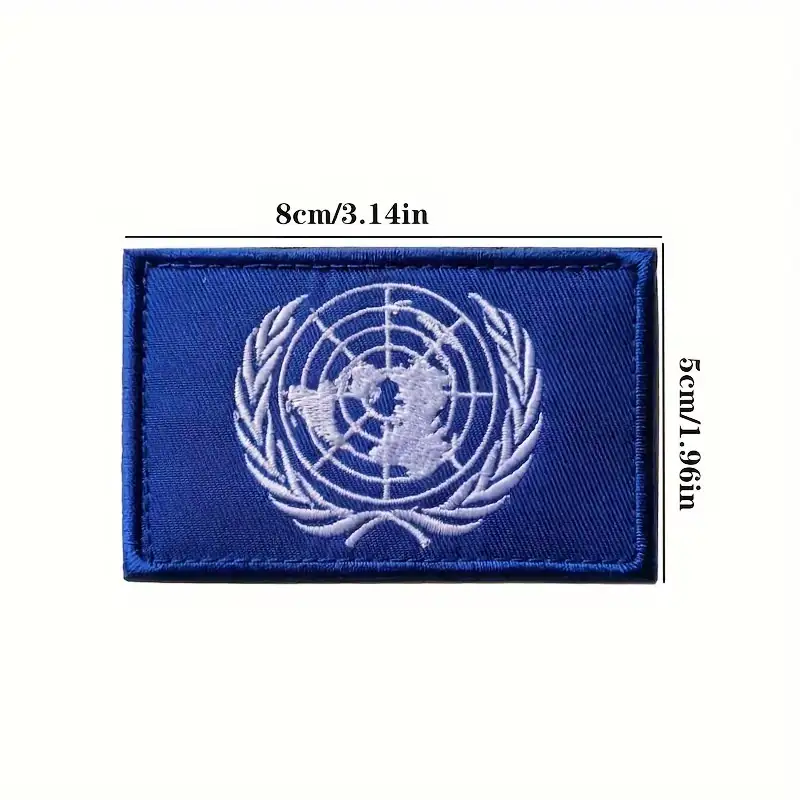 EU and UN pattern embroidered fabric patch