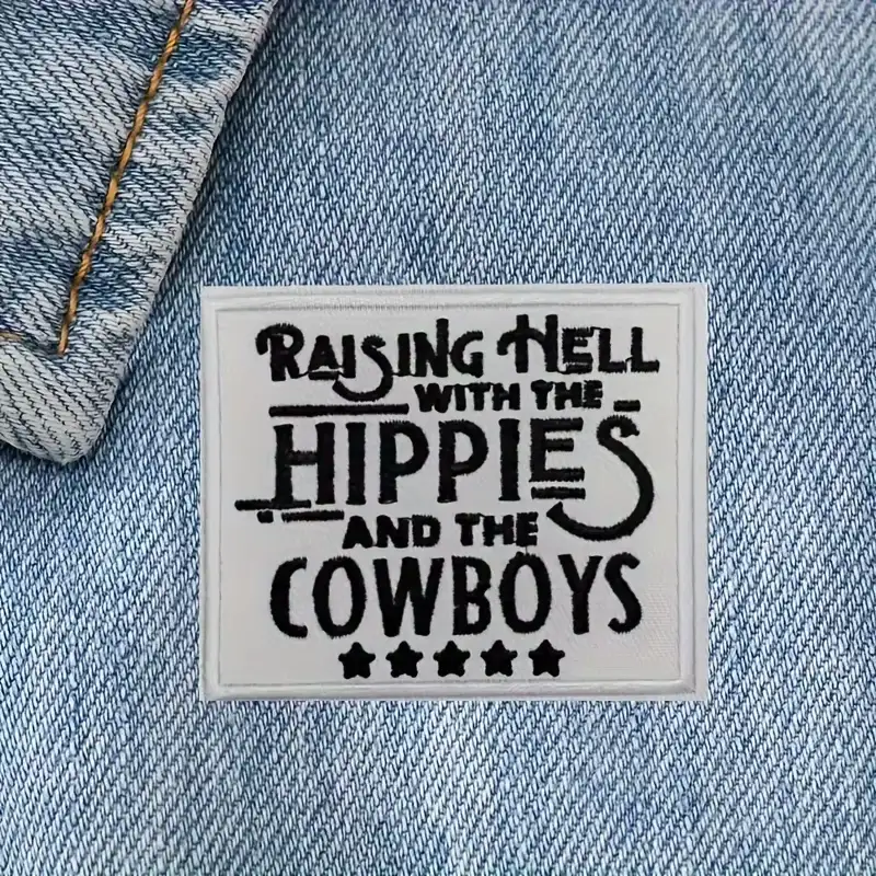 Vintage Denim-Style Fun Embroidered Patches (2 Pieces)