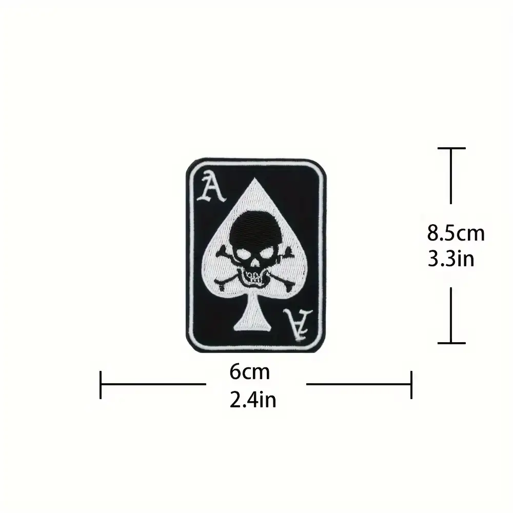 Spade Skull Velcro Embroidered Patch