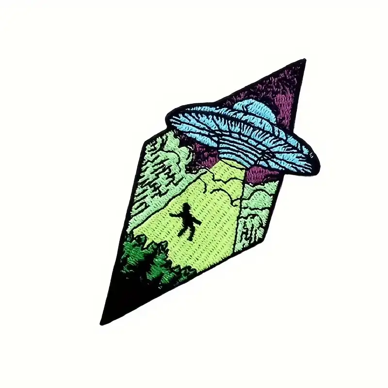 UFO Alien Embroidered Patch, Iron-On and Sew-On