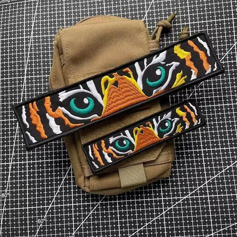 Tiger-Stripe Embroidered Velcro Patch