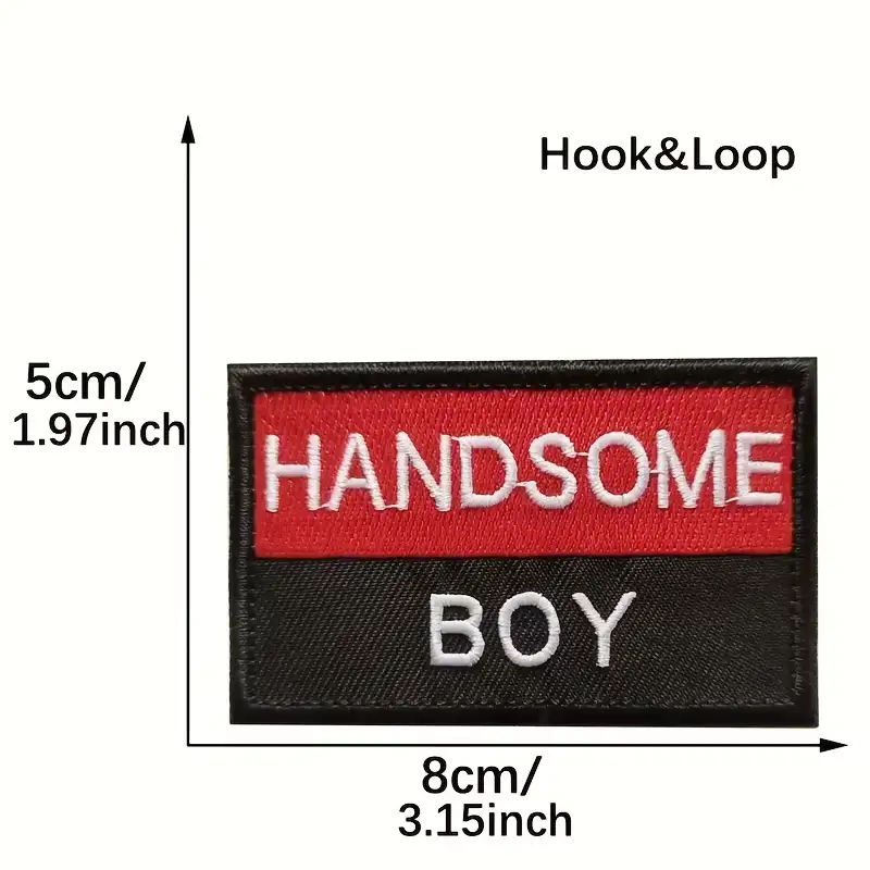 Handsome Boy Fun Embroidered Velcro Patch