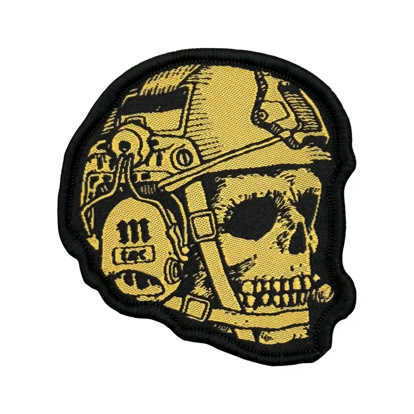 Yellow Tactical Skull Embroidered Velcro Patch