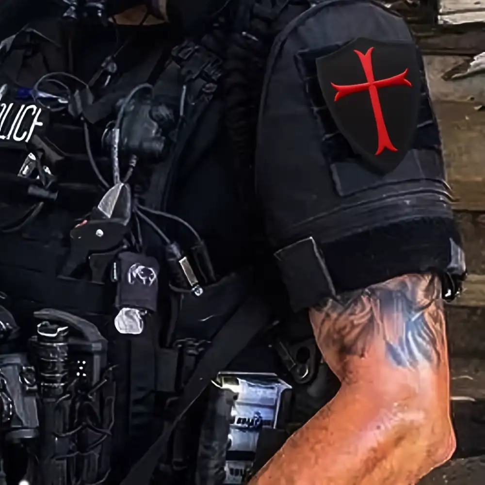 Maltese Cross Embroidered Velcro Patch