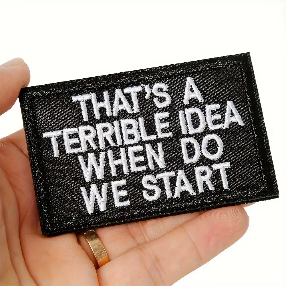 Bad Idea Novelty Velcro Embroidered Badge
