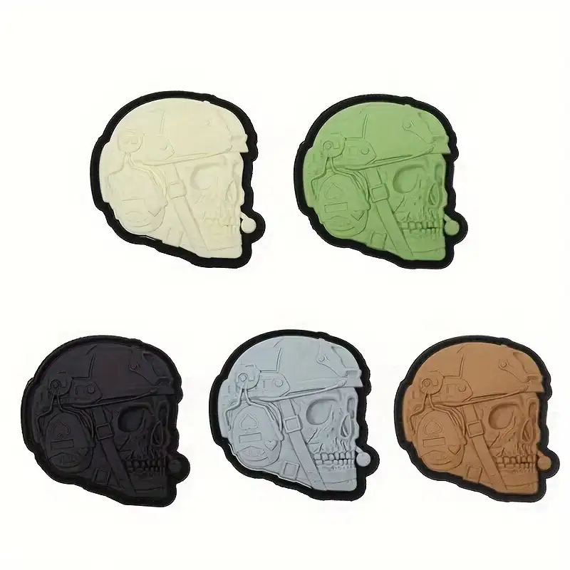 3D Glow-in-the-Dark Skull Soft PVC Velcro Patch Badge