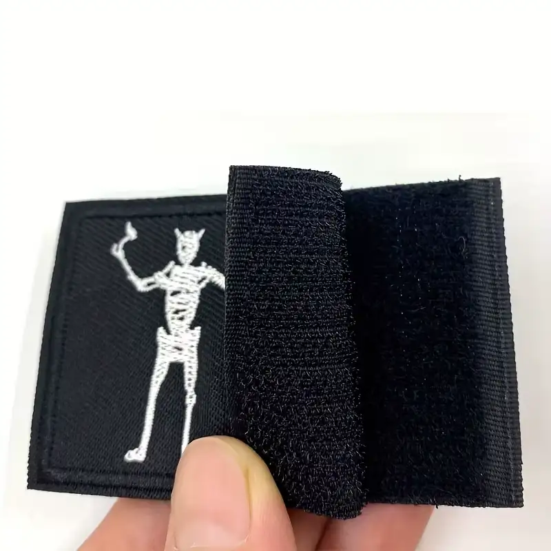 Embroidered Pirate Skull Flag Velcro Patch