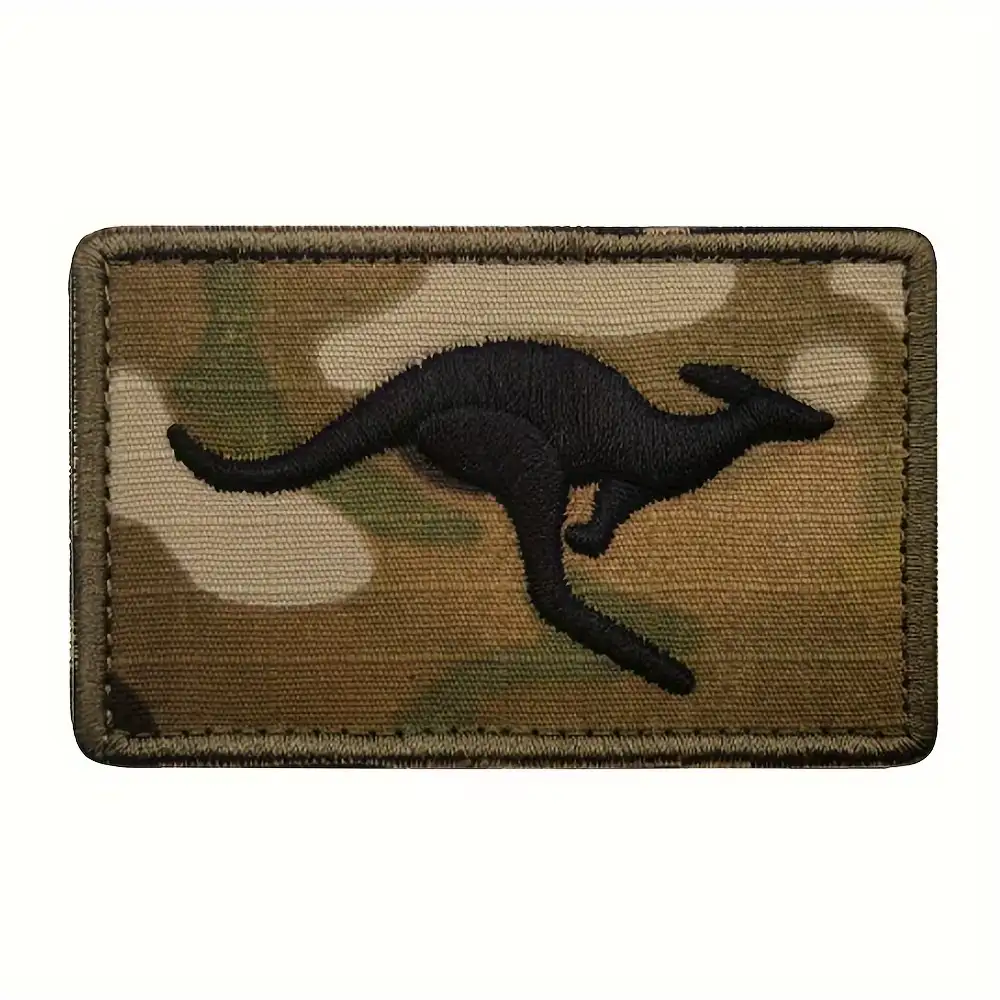 Australian Kangaroo Camouflage Embroidered Velcro Patch