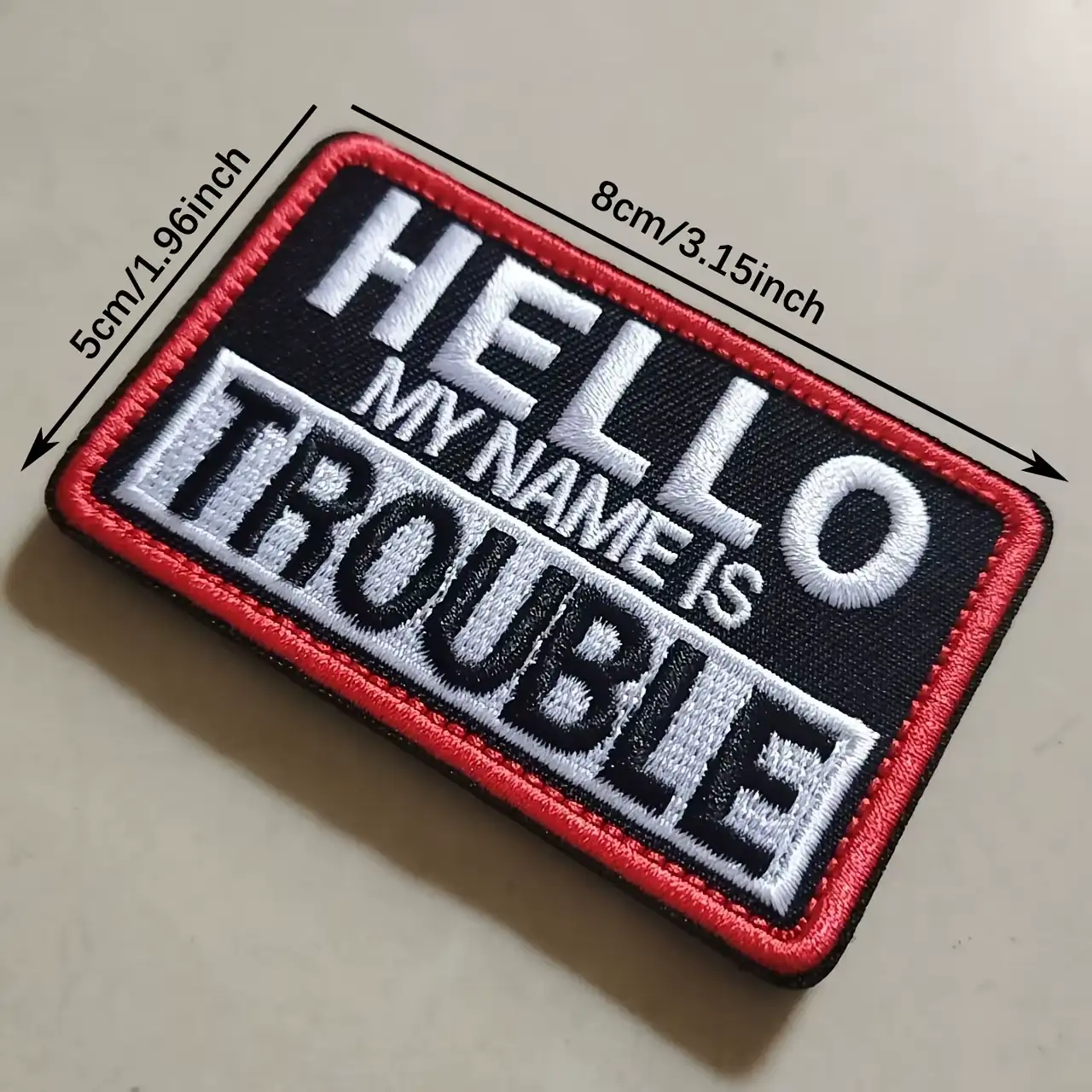 Hello My Name Is Trouble魔術貼刺繡徽章