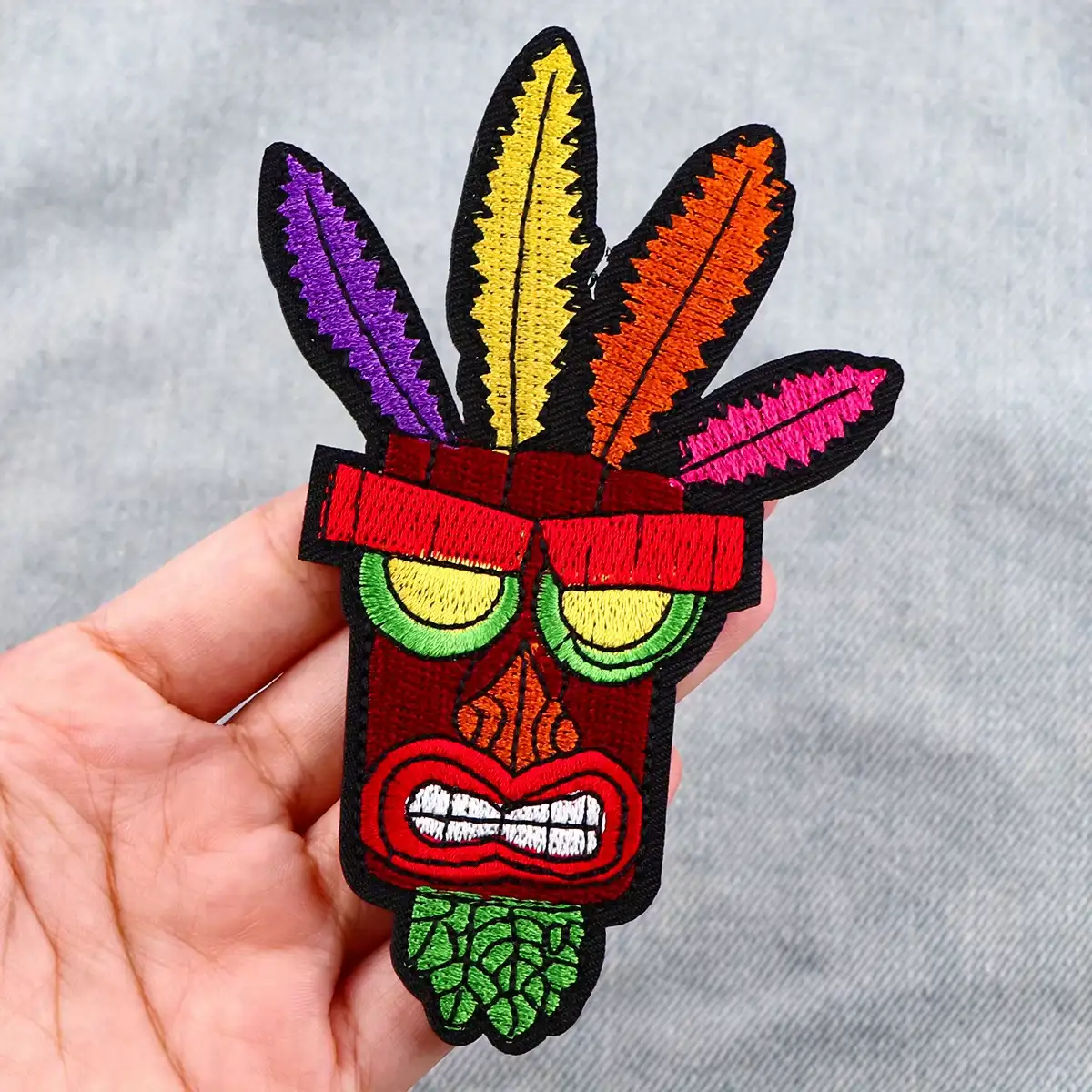 Crash Bandicoot Aku Aku Embroidered Game Cloth Patch