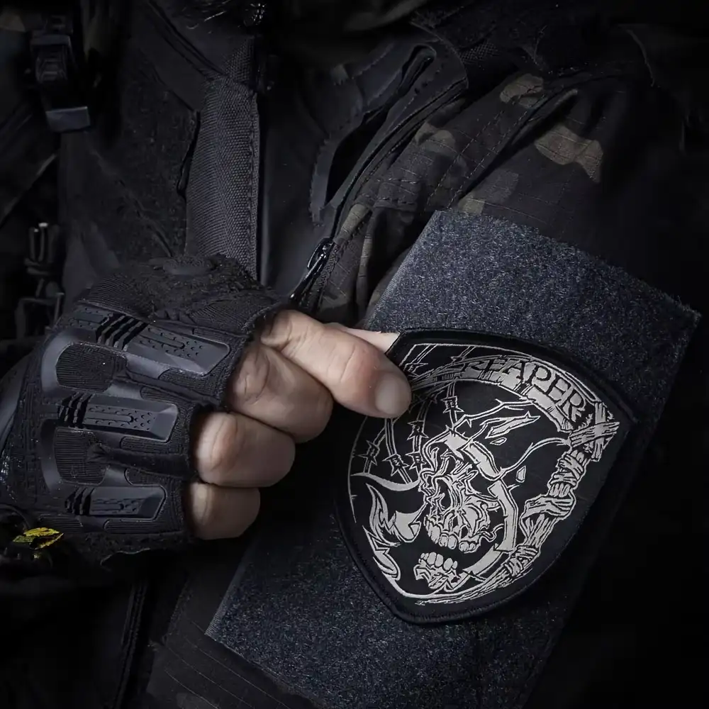 Embroidered Grim Reaper Skull Tactical Velcro Patch