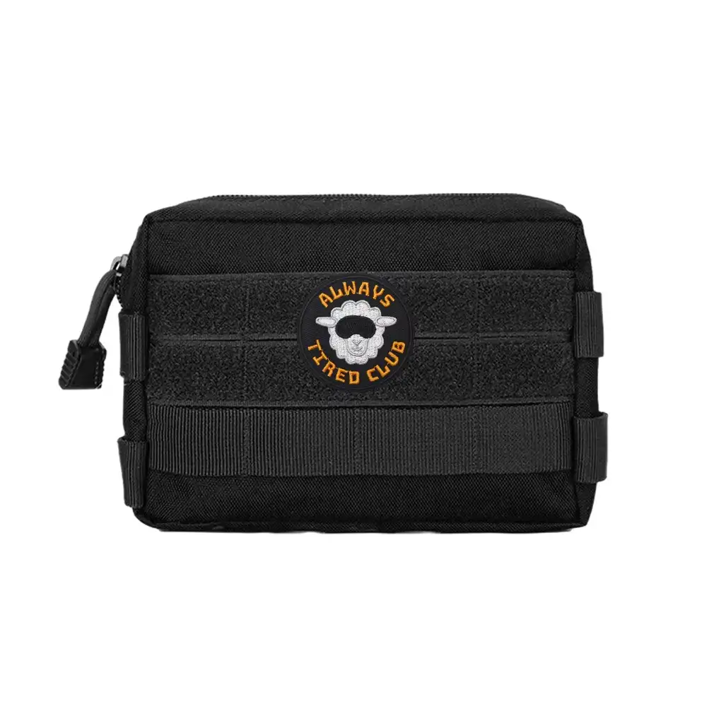 Always Tired Club embroidered Velcro fabric patch