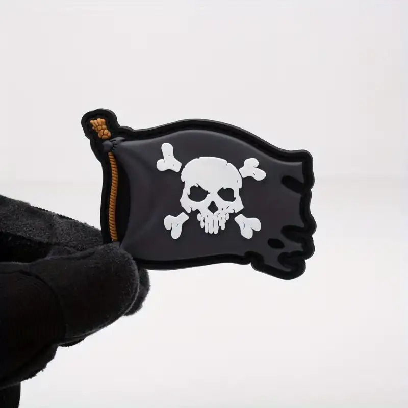 Glow-in-the-Dark Skull Pirate Flag PVC Velcro Patch