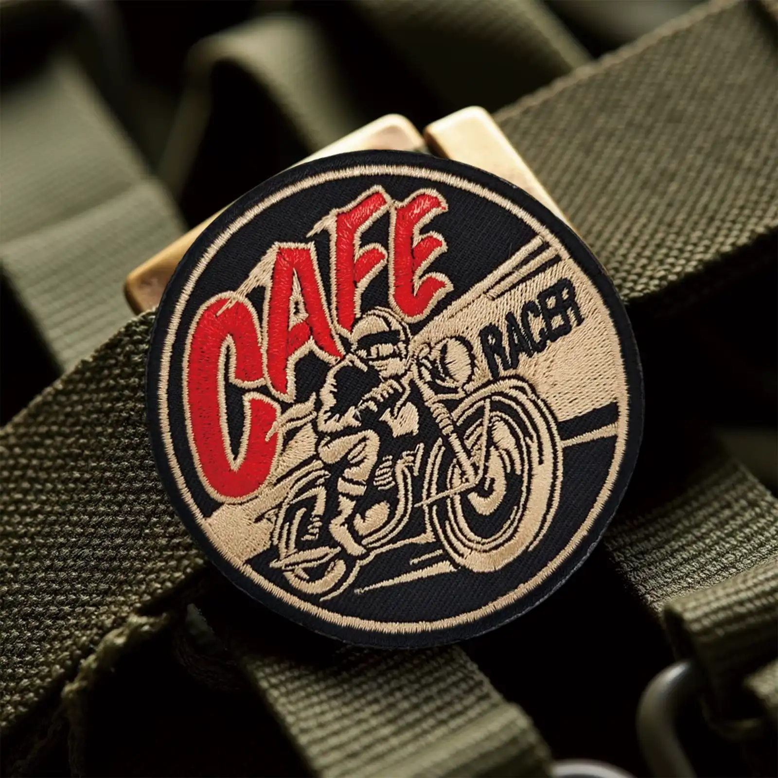 Vintage Motorcycle Embroidered Velcro Patch