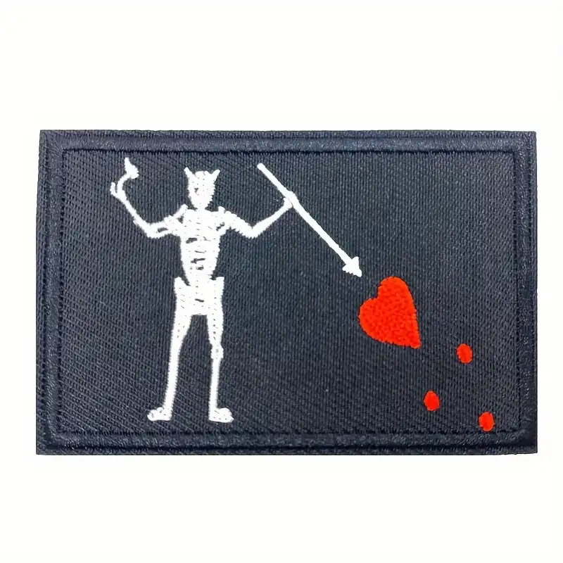 Embroidered Pirate Skull Flag Velcro Patch