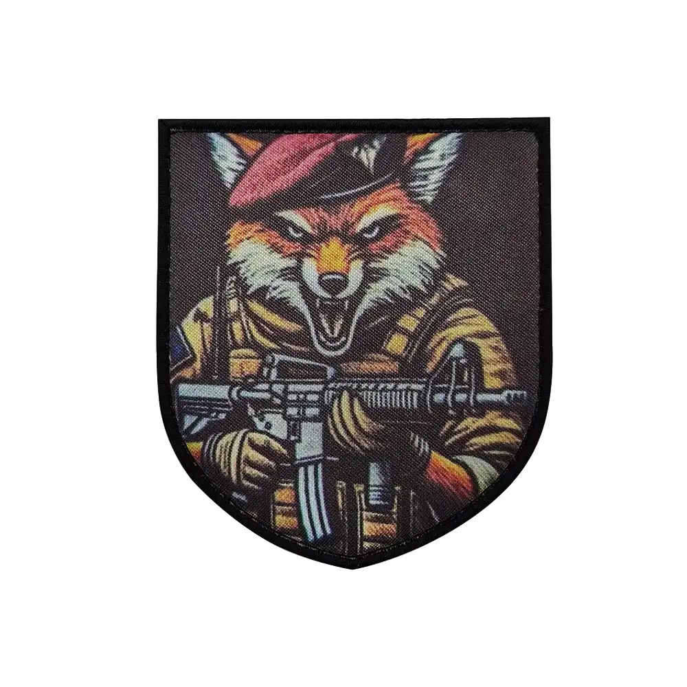 Military-style Fox Embroidered Velcro Patch