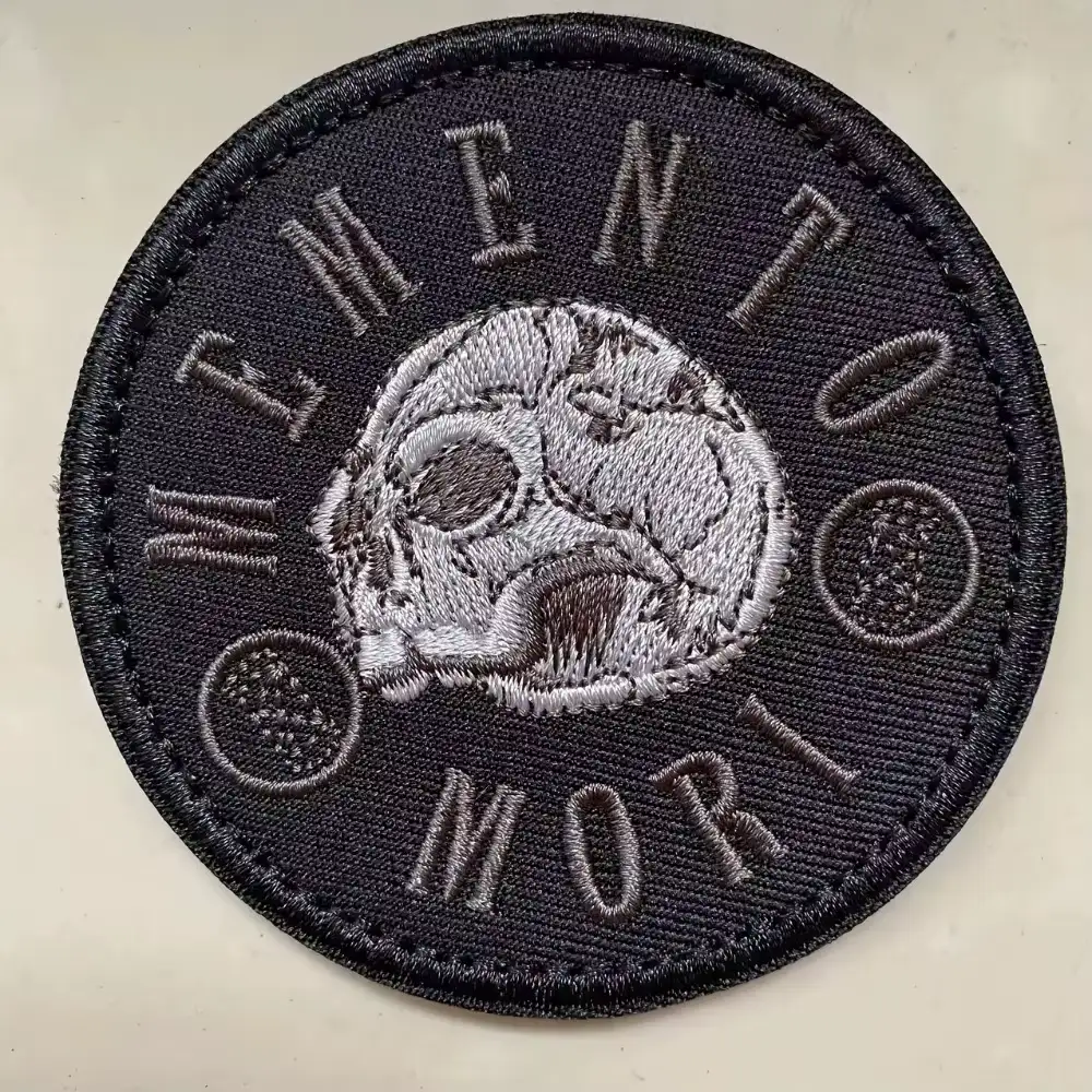 Gothic Skull Embroidered MOLLE Backpack Patch