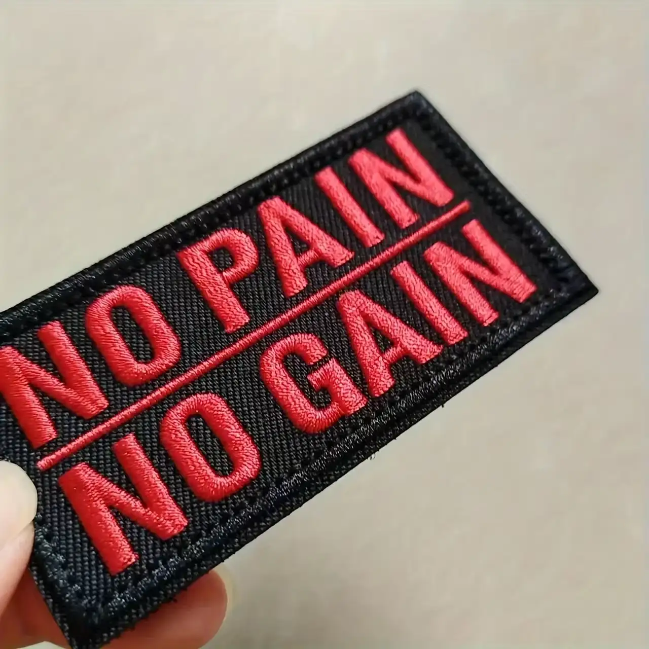 NO PAIN NO GAIN Fun Embroidered Patch