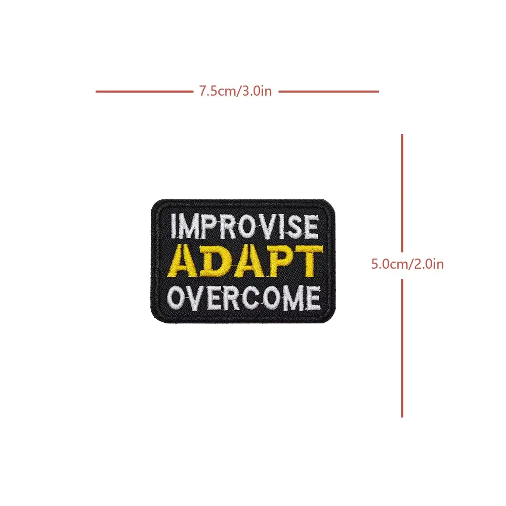 IMPROVISE ADAPT OVERCOME English short-phrase Velcro patch