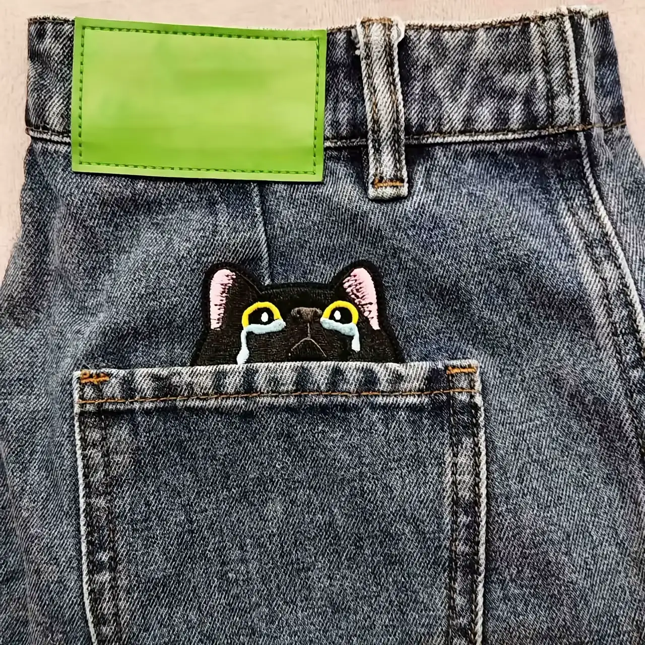 黑貓刺繡布貼 可熨燙縫製服飾