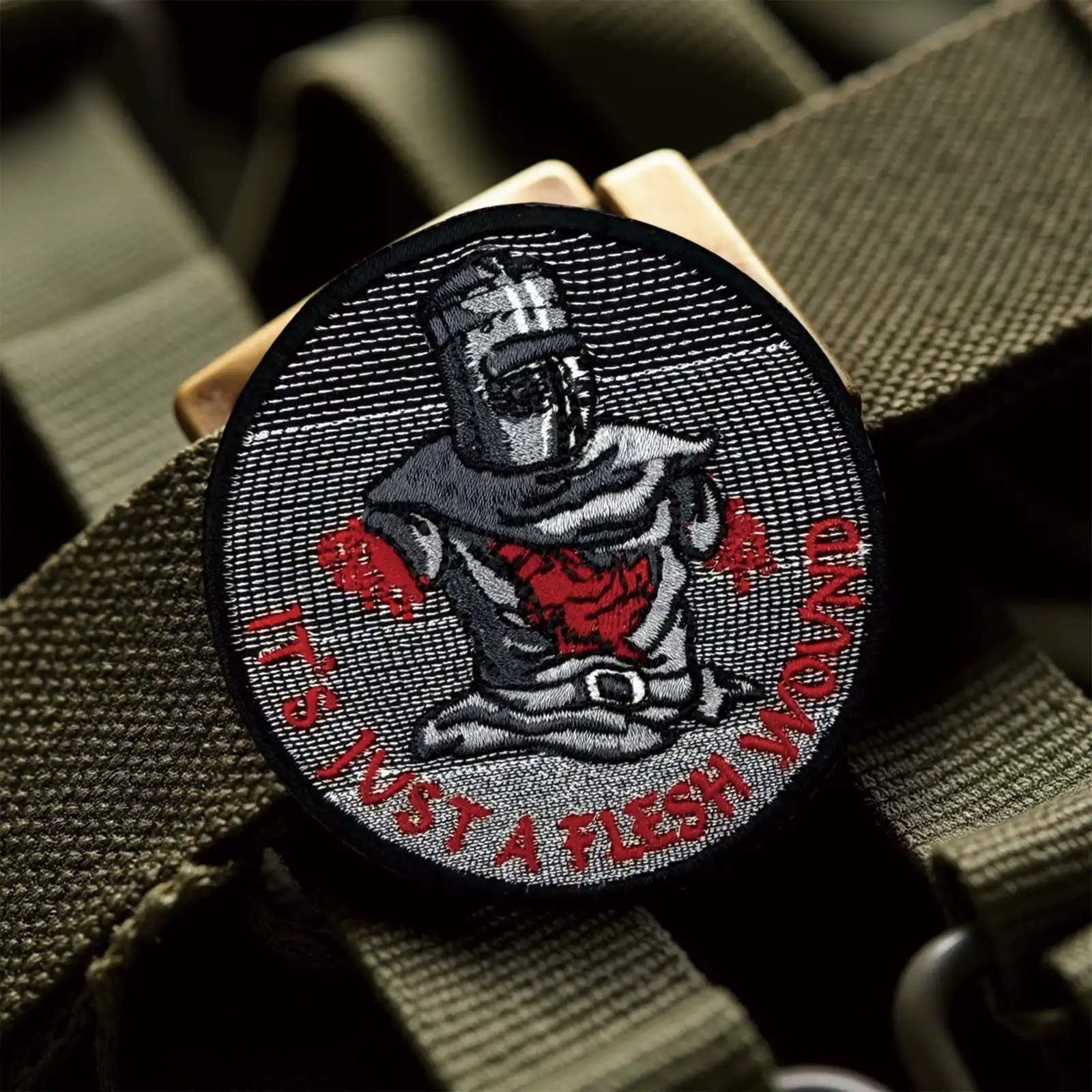 Funny 'Just a Superficial Wound' Velcro Embroidered Patch