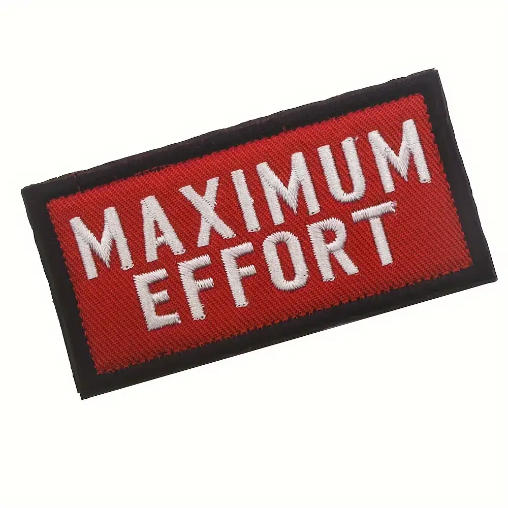 MAXIMUM EFFORT embroidered Velcro-backed backpack badge