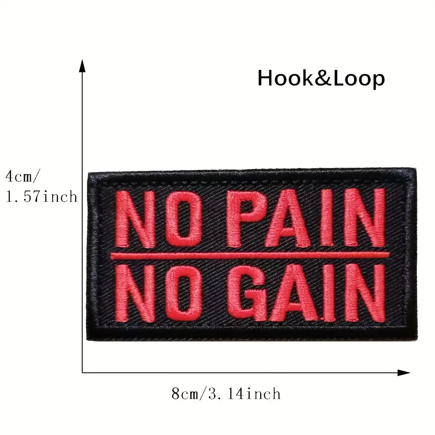 NO PAIN NO GAIN Fun Embroidered Patch
