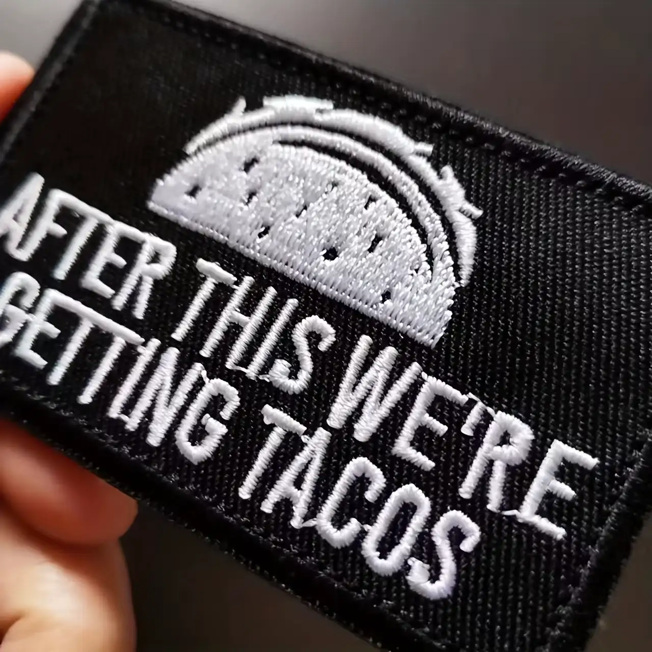Fun Taco-Themed Velcro Embroidered Patch