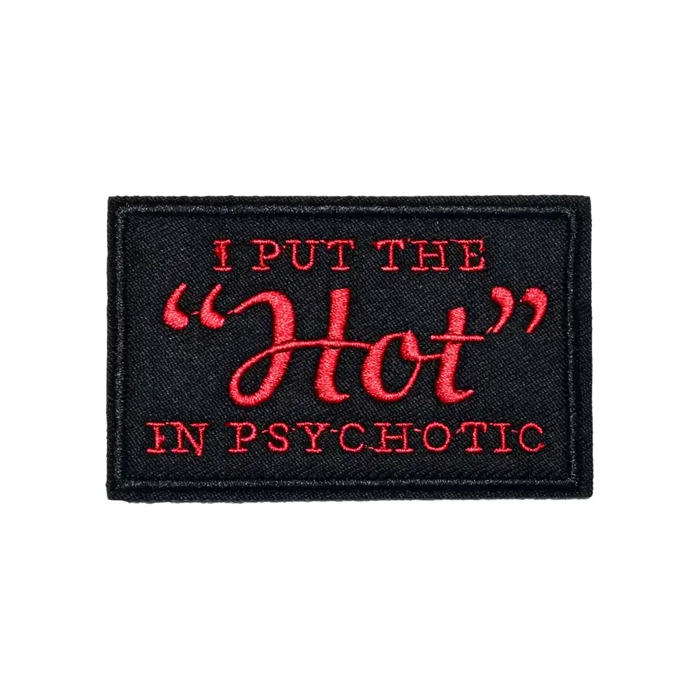 Fun English Slogan Hook-and-Loop Fabric Patches