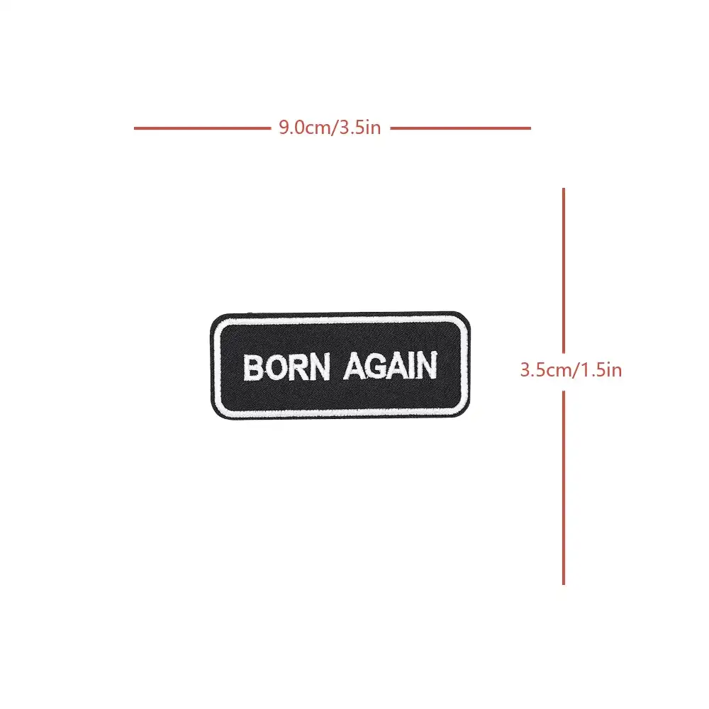 BORN AGAIN趣味刺繡魔術貼徽章