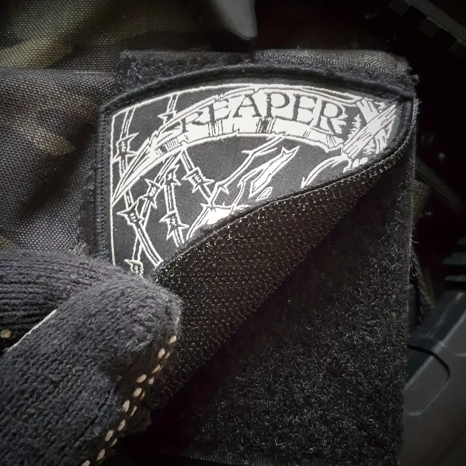 Embroidered Grim Reaper Skull Tactical Velcro Patch
