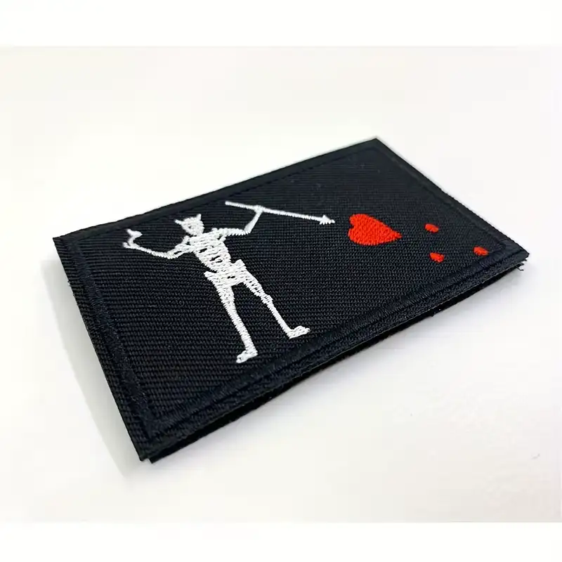 Embroidered Pirate Skull Flag Velcro Patch