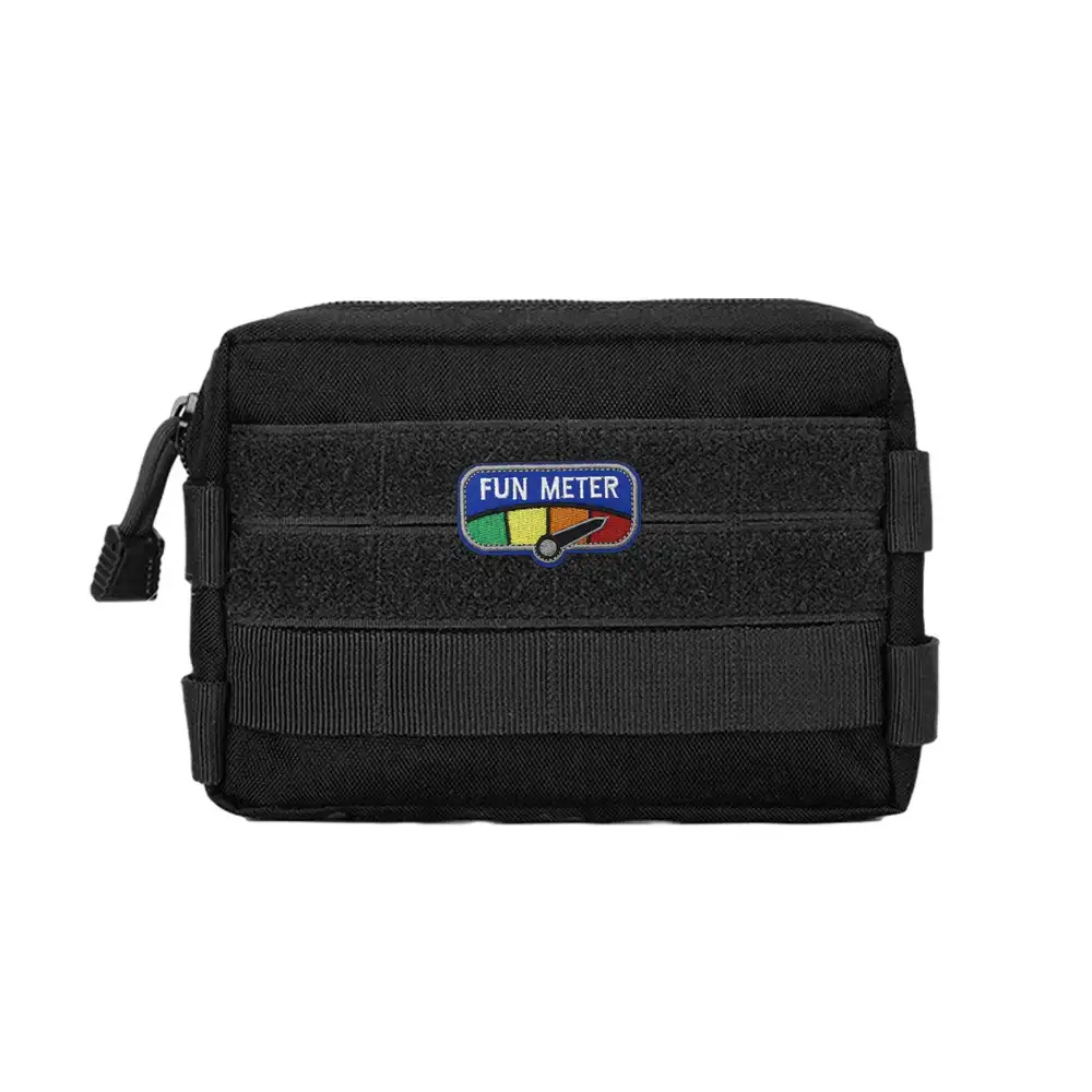 Tactical-style novelty embroidered text Velcro patch