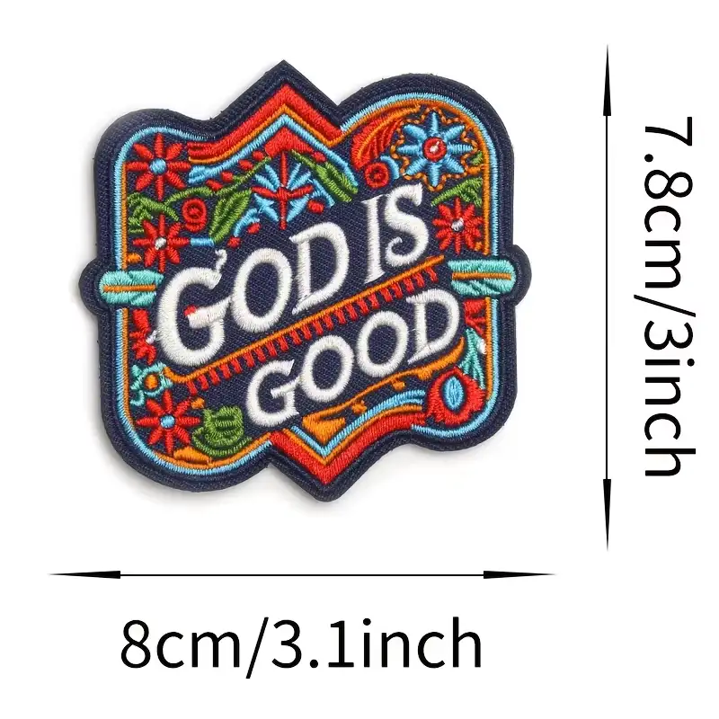 “God Is Good”刺繡魔鬼氈徽章