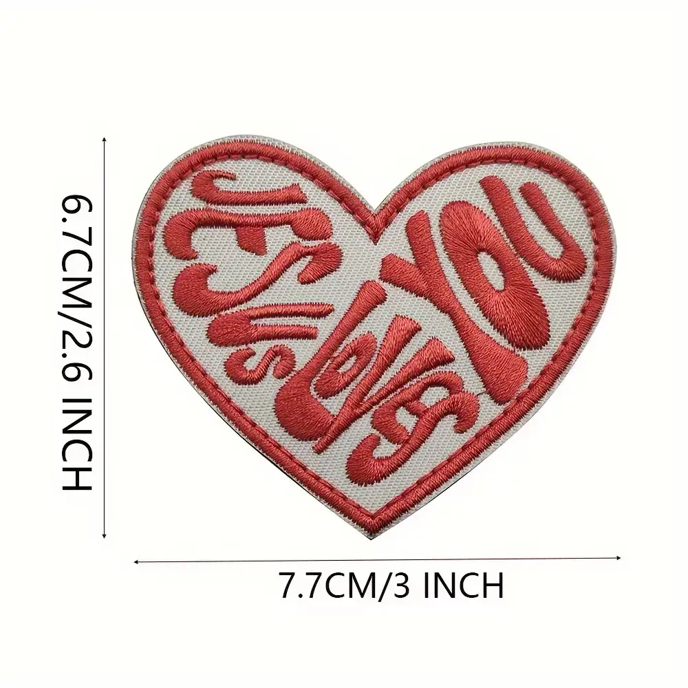 Jesus Loves You Heart Embroidered Velcro Patch