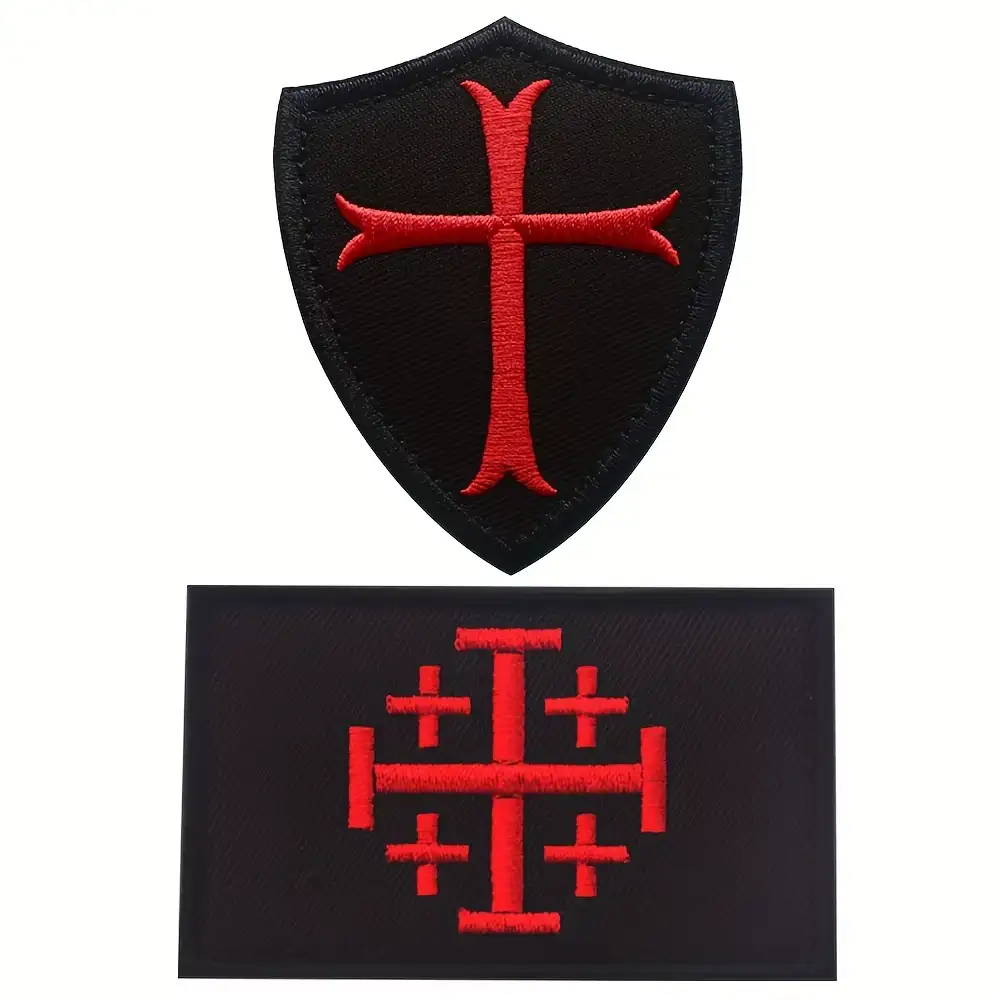 Maltese Cross Embroidered Velcro Patch