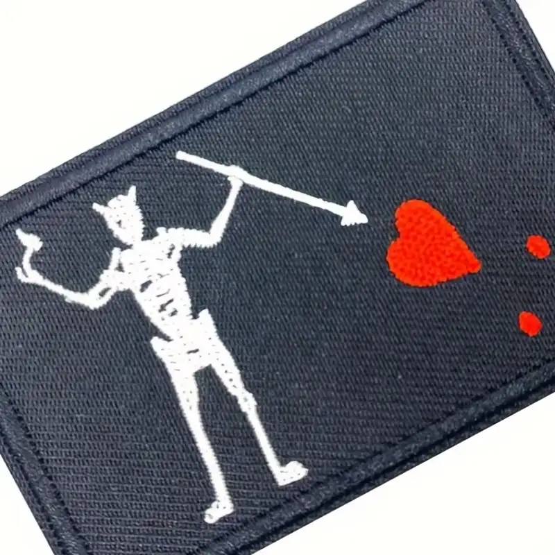 Embroidered Pirate Skull Flag Velcro Patch